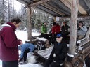 Elevens at top shelter